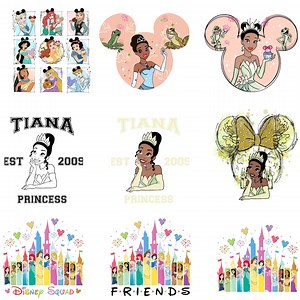 Princess Tiana PNG Bundle, Fairytale Castle Clipart, Mouse Ears Crown Design, Cute Tiana Cliparts for Cricut Projects, Instant Download - Etsy