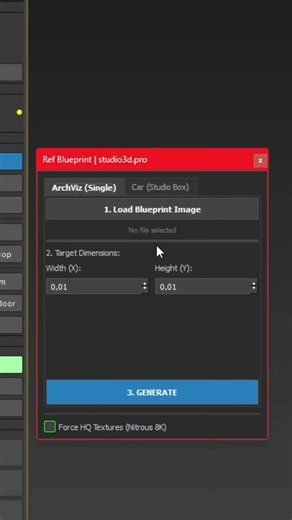 How to set up car blueprints in 3ds Max in 10 seconds.