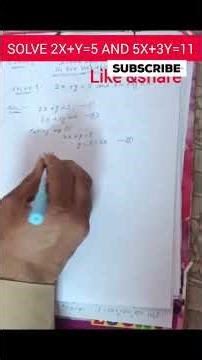 CLASS 10 |LINEAR EQUATIONS IN TWO VARIABLES|SOLVE 2X+Y=5 AND 5X+3Y=11