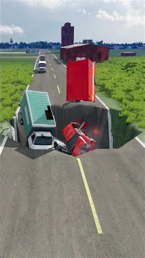 Cars 🚗 & Bus 🚌 vs Massive Pit 🕳️🔥 – BeamNG.drive 🎮