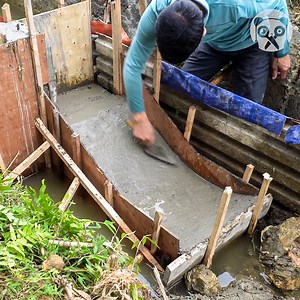 4.6M views · 10K reactions | Building a stream dam from concrete | Crafty Panda | Facebook