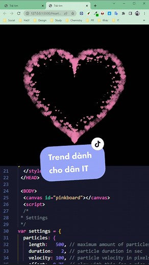 Code trái tim của thủ khoa Lý Tân #genzhoccode #learnontiktok #thapsanganhsuoiamem #code #laptrinh #totinh #traitim
