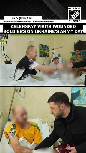 Ukrainian President Volodymyr Zelenskyy visits hospital to thank wounded soldiers on Army Day