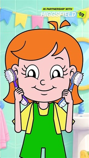 Oh no, something is stuck in my teeth! 🦷☹️ Kids learn good brushing habits #forkids #learning