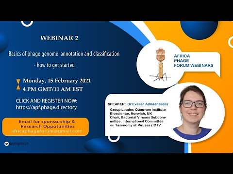 APF #2: Basics of phage genome annotation & classification: getting started—Dr. Evelien Adriaenssens