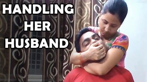 Handling Her Husband With Handgag!