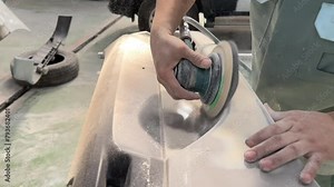 4K Garage Car body work car auto car repair car paint after the accident