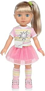 ADORA Glow Girls Doll Set with Glow-in-The-Dark Accessories & Clothes, 14.5" Realistic Soft & Cuddly Baby Doll Birthday Gift for Kids and Toddlers Ages 3+ - Riley