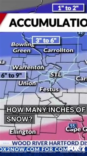 FOX 2 Meteorologist Angela Hutti tells us what the bulk of the snow accumulation could look like in the St. Louis area, with the potential for 6 to even 9 inches in our southernmost communities. | Fox2Now