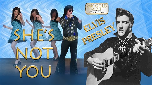 "SHE'S NOT YOU" A 1962 song recorded by Elvis Presley and released as a single. Reaching No. 5 on the Billboard Hot 100 and No. 13 on the R&B chart. In the UK, the single reached No. 1 where it stayed for three weeks. It was also the first song on the new Irish Charts to reach number one on October 5, 1962. 24K Gold Music covers this song in their Elvis Tribute Set (reminiscent of Elvis' 1970's concert years). | Golden Oldies Music Shows by 24K Gold