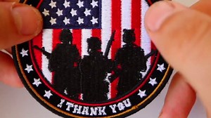 to All Our Troops I Thank You Patch - 3.5x3.5 inch. Embroidered Iron on Patch (P6103)
