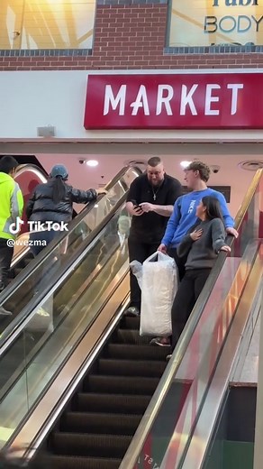Obnoxious laughing on escalator prank gone wrong 😳 #fyp #laughing #funny