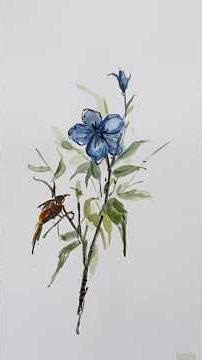 How to Create a Flower with Bird Watercolor Painting