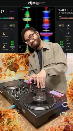 1.5K views · 199 reactions | Britney Spaghetti 參‍ djay Pro’s Neural Mix stems lets you do all sorts of fun creative stuff without having to open up your DAW. Pair it with a kinetic DJ controller like the Hercules T7 and you’ve got a powerful and portable DJ set-up you can rock at home or at even the biggest shows! #djjoeysantos #djay #herculesdj #herculest7 #lesserafim #fearnot #spaghettilesserafim #kpop | DJ Joey Santos | Facebook