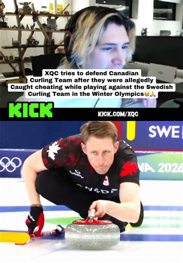 XQC tries to defend the Canadian Curling Team after they were allegedly caught cheating while playing against the Swedish Curling Team during the Winter Olympics😭🙏 #xqc #canada #winterolympics #curling #fyp