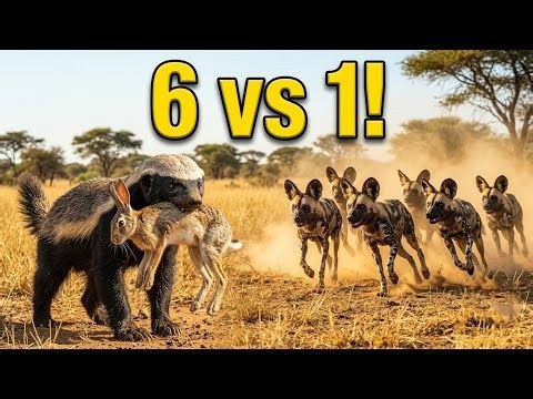 Honey Badger vs Wild Dogs | The Impossible Escape with a Stolen Hare (4k wildlife)