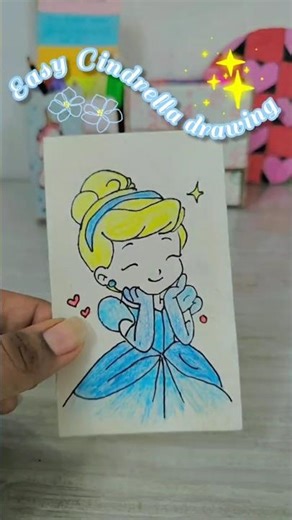 easy cindrella drawing🩵🤍 #drawingideas #drawing #diy #diyideas #aesthetic #cinderella