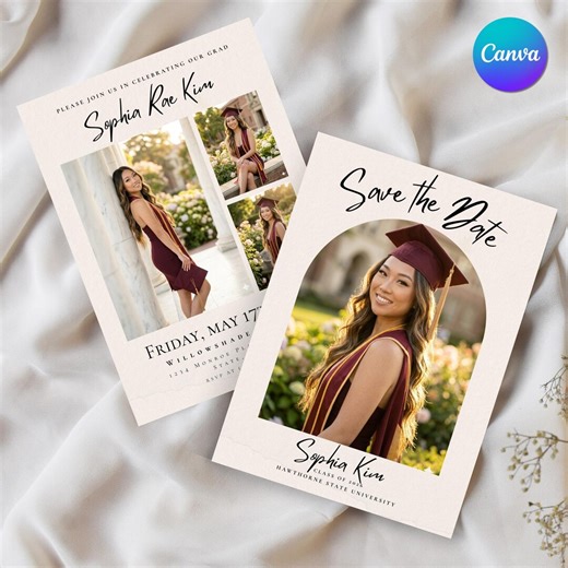 Graduation Party Invitation Template | Editable Canva Grad Invite | Mobile & 5x7 Printable - Etsy