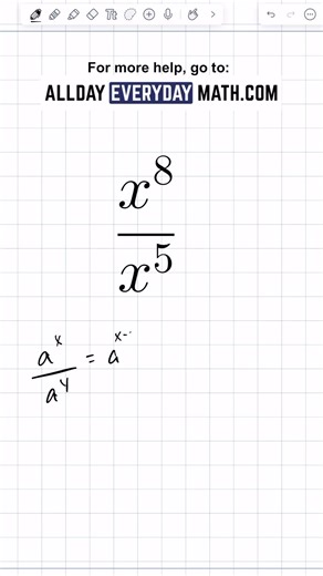 How to use the division rule (laws of exponents) in Algebra 1!
