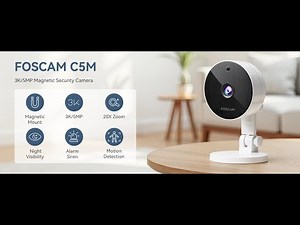 FOSCAM C5M 3K 5MP Security Camera Indoor/Outdoor, 2.4g & 5g WiFi Magnetic Mini Camera