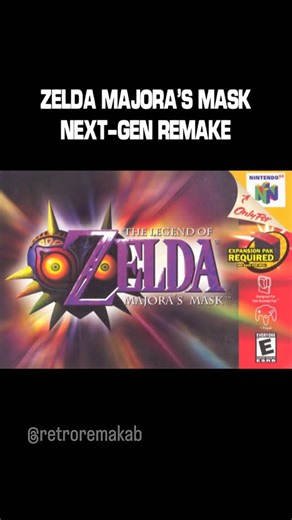 Retro Remake Lab on Instagram: "Majora’s Mask next-gen remake… would you play? 👀🔥 Comment YES or NO 👇 . . . . . . . . #majorasmask #remake #retrogame #videogame #n64"