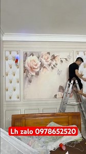 Beautiful 3D floral wallpaper installation for bedrooms