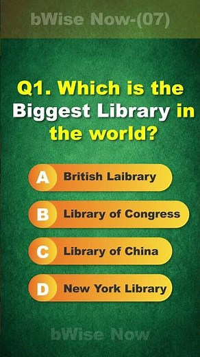 Biggest Library in the World | GK Quiz Challenge #trivia #generalknowledge