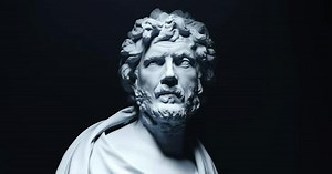 Animated 3D Classical Bust Rotating with Dynamic Lighting