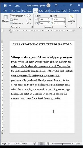 Cara Cepat dan Mudah Mengatur Text di Microsoft Office Word