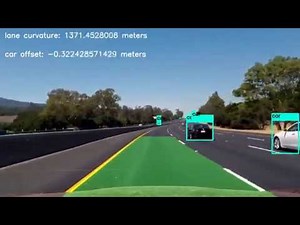 opencv lane detection with yolov3 vehicle detection