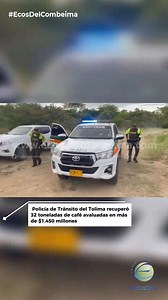 176K views · 2.7K reactions | #Atención |  La Policía de Tránsito del Tolima logró recuperar 32 toneladas de café, avaluadas en más de $1.450 millones, que habían sido robadas entre Natagaima y Castilla.  El cargamento apareció escondido en zona rural de Coyaima. | Ecos del Combeima 790 AM | Facebook