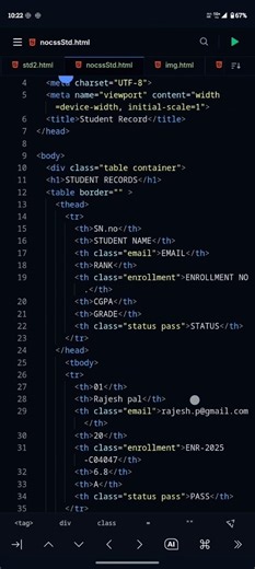 HTML Table without CSS #phonk #coding #webdevelopment