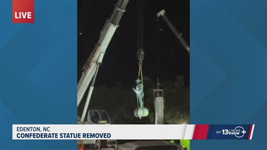 Edenton’s Confederate monument has been removed and placed in storage for relocation; Mayor High says moving it “preserves and protects” history, not erases it. | 13News Now - WVEC