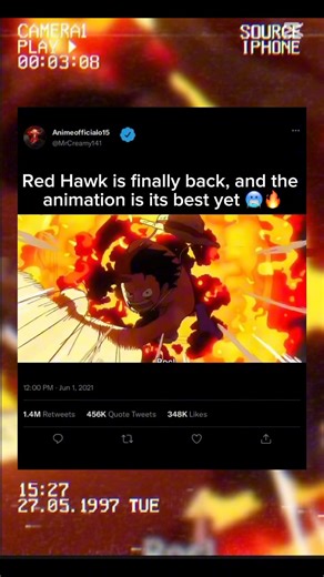 71K views · 1.5K reactions | Red Hawk is finally back, and the animation is its best yet 略 #luffy #warcury #gorosei #onepiece1146 #luffygear3 #onepiece #anime | Ani Mae | Facebook