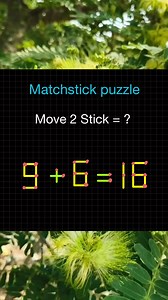 4.6K views · 13 reactions | Move Exactly two match sticks to make this correct Equation #matchsticks #puzzles #puzzlechallenge #matchstick #Grade11 #sticks #matchstickpuzzle #mritunjaylectures #puzzleaddict #puzzle #puzzletime 落 | Mritunjay Lectures | Facebook