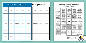 Periodic Table Bingo for 6th-8th Grade