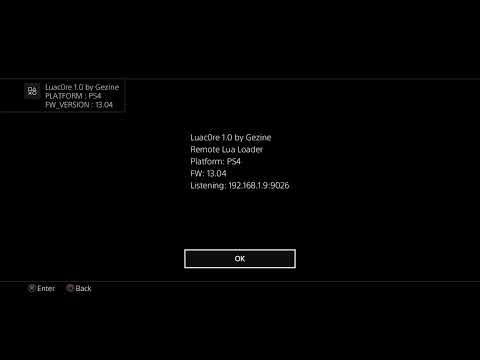 PS4 13.04 LUACore Remote LUA Loader Exploit