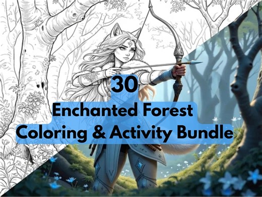 Enchanted Forest Coloring and Activity Pages for Kids With Instant Download to Print Where You Want - Etsy