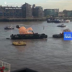 20K views · 266 reactions | A giant inflatable of film character Borat, wearing a "face mask mankini", was seen on the River Thames in London to promote Borat Subsequent Moviefilm, the sequel to Sacha Baron Cohen’s 2006 comedy hit. Euronews.com | Euronews English | Facebook