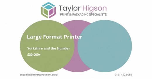 Hiring! Large Format Printer, £30,000 - #YorkshireandtheHumber. We’re working with a growing signage and large format print company based in Leeds. They produce a wide range of signage graphics and display work and are known for their friendly team and steady workflow. To find out more, please visit the link https://paiger.link/177505336 | Taylor Higson