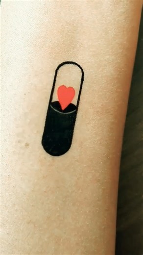 Capsule with Heart ❤ Pen tattoo design idea 💡#shorts #pentattoo #tattoo #Capsuletattoo