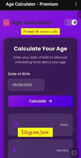 age calculator app No code no pc only from mobile