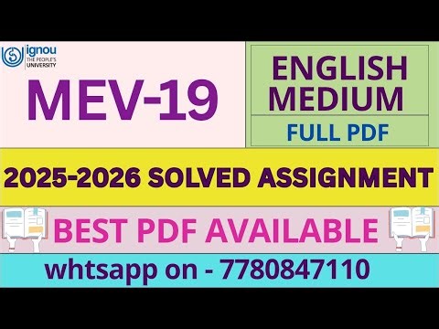 MEV19 Solved Assignment 2025-2026 | Latest IGNOU Assignment Solution