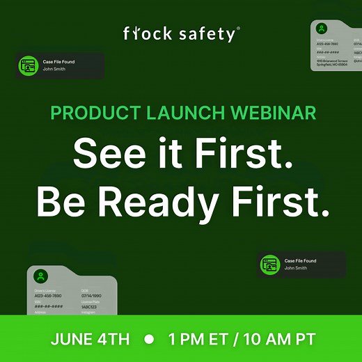 ✅ Flock Safety Product Launch Detectives chasing dead ends? Analysts drowning in video? Command staff left in the dark? From traffic stops to tactical ops, we’re giving every role in law enforcement the tools to move faster, safer, and smarter – with less lift and more clarity. Join Flock Safety’s live Product Launch on June 4 at 1 PM ET / 10 AM PT to see how AI is transforming law enforcement operations from reactive to real-time. Register here: https://bit.ly/4kaBWaK Busy during the event? Sig