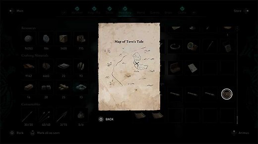 AC Valhalla Dawn Of Ragnarok Map Of Tove's Tale Treasure Map Guide - Gamers Heroes