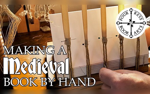 【装订】中世纪风格手工书制作全过程（第1部）【Four Keys Book Arts】