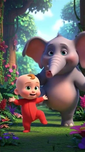 “Cute Baby Dancing With Elephant 🐘💛 | Funny 3D Animation”