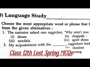 Lost Spring Class 12th MCQs MCQ Multiple Choice questions Objective Questions