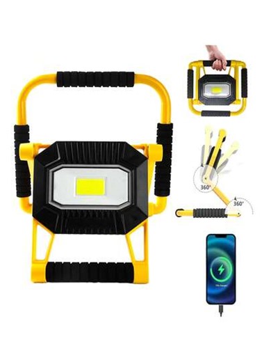 1600 Lumen Rechargeable LED Work Light Cordless, Folding Portable COB Lights With 4 Modes, Cordless 360° Rotation IP65 Waterproof For Outdoor Camping Hiking Workshop Car Repairing, Outdoor Garden Lighting For Pathway, Yard, Patio | SHEIN