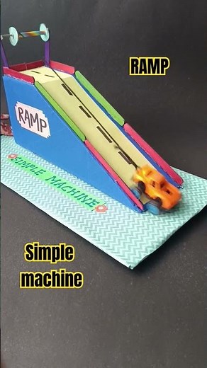 simple machine model ramp, working model car on the ramp #schoolprojectmaker